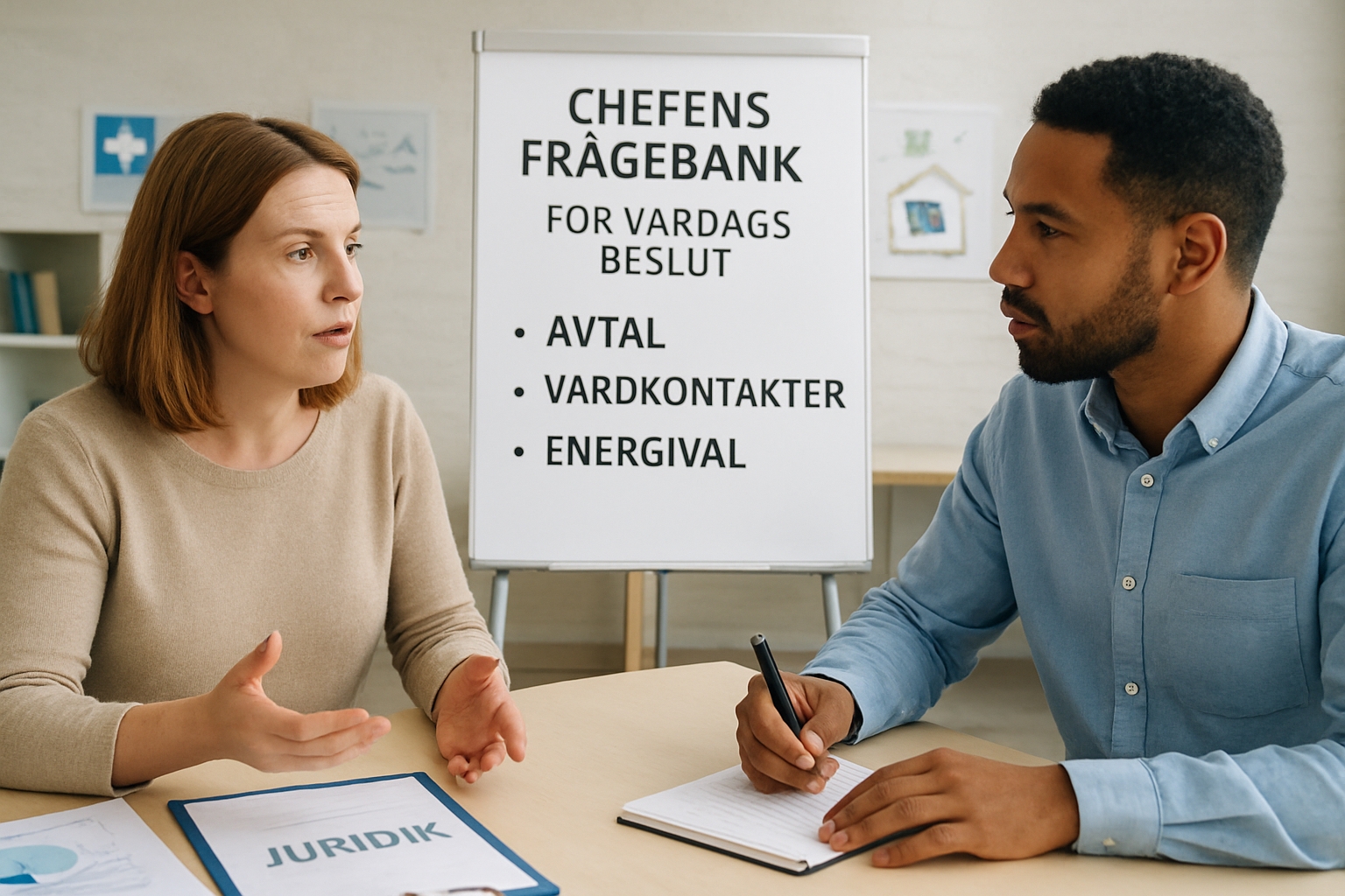 Chefens frågebank för vardagsbeslut: avtal, vårdkontakter och energival